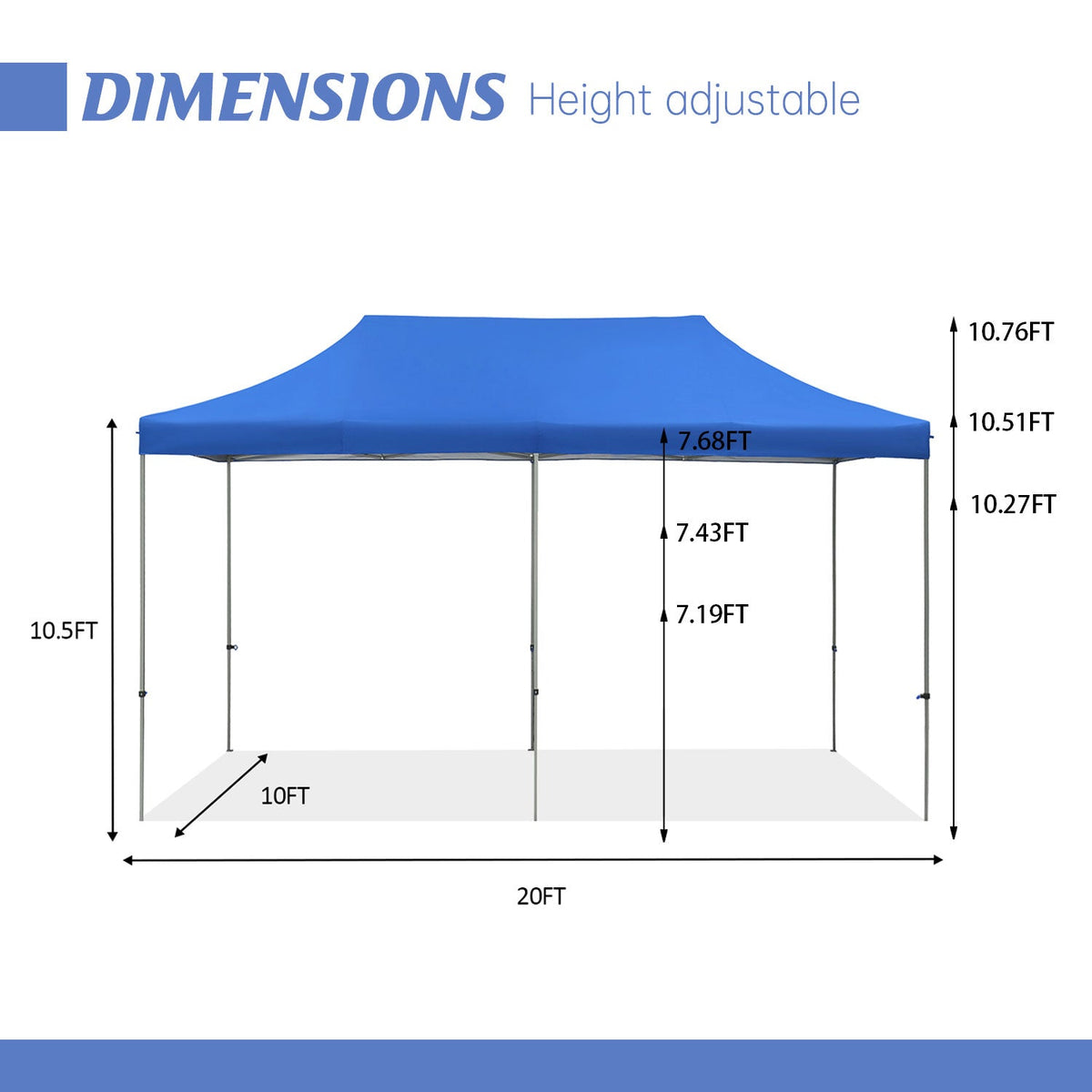 10x20 Heavy Duty Pop up Canopy Tent Easy Pop Up Commercial Outdoor Canopy Wedding Party Tents with Roller Bag