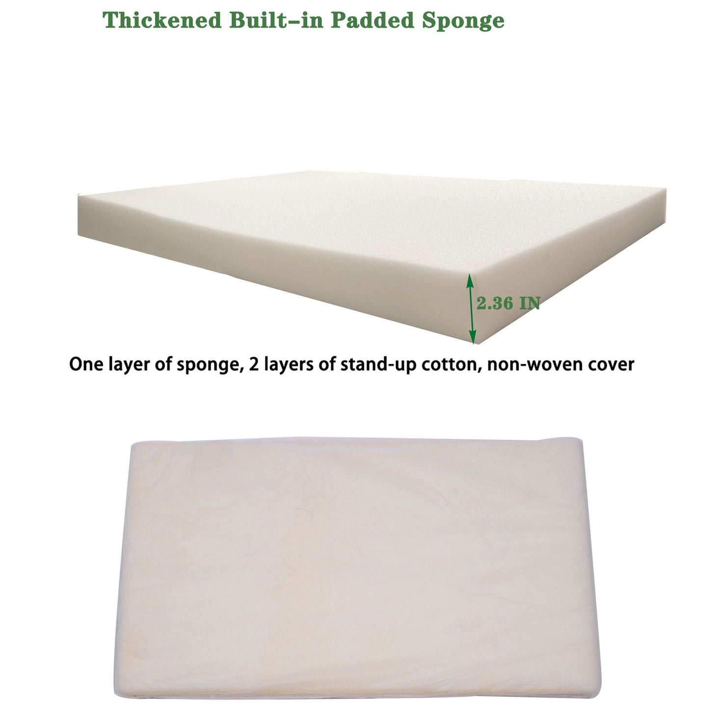 2 Piece Outdoor Chaise Lounge Chair Cushion Set With Pillow, Replacement Patio Seat Cushions - Apple Green