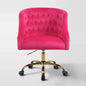 Curvaceous Velvet Swivel Office Chair with Gold Base