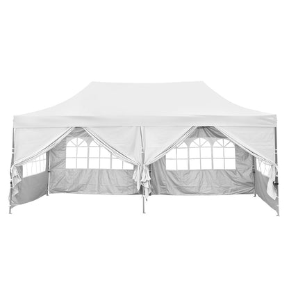 10x20 Heavy Duty Pop up Canopy Tent  Easy Pop Up Commercial Outdoor Canopy Wedding Party Tents with Roller Bag