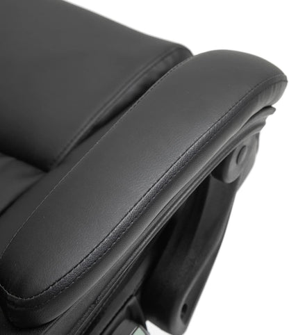 High Back Massage Office Chair With 6 Vibration Points And Footrest Black
