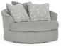 Casselbury - Oversized Swivel Accent Chair - Cement