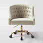 Curvaceous Velvet Swivel Office Chair with Gold Base