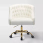 Curvaceous Velvet Swivel Office Chair with Gold Base