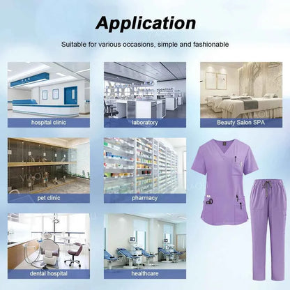 Women's Medical Scrub Uniform Set