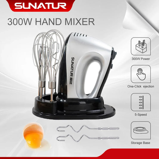 SUNATUR Hand Mixer 110-240V Blender 300W Electric Food Processor 3 in 1 Mixer Kitchen Appliances Machine Mixer for Baking