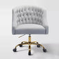Curvaceous Velvet Swivel Office Chair with Gold Base