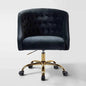 Curvaceous Velvet Swivel Office Chair with Gold Base