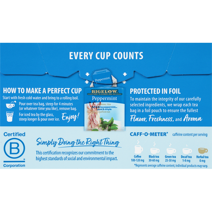 Bigelow Herbal Tea, Peppermint, Tea Bags