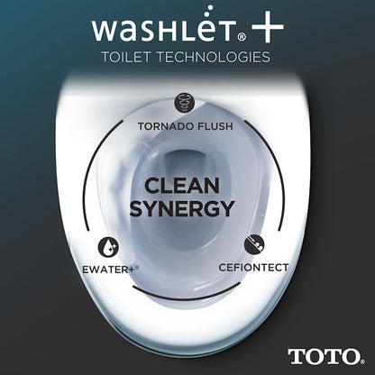 TOTO Washlet+ Legato One-piece Elongated 1.28 GPF Toilet And Washlet S5 Bidet Seat